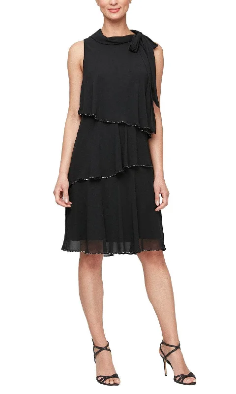 Sleeveless Dress MaxiSLNY 9170728 - Tiered Sleeveless Dress