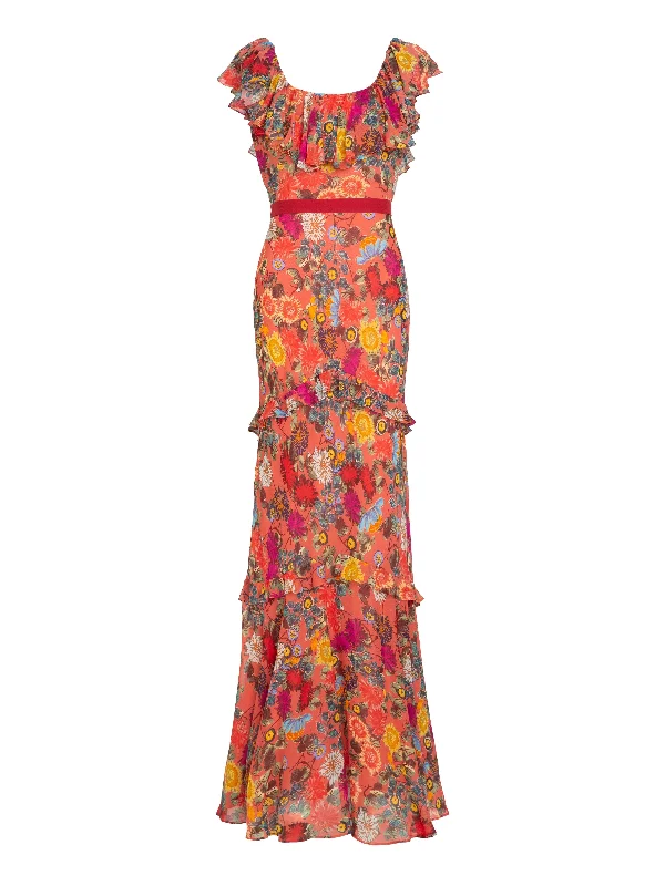 maxi dresses for music festivalsElla Long Dress in Jardine Coral