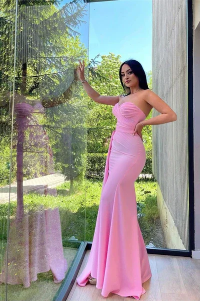 prom dresses for pear shapesMERMAID SWEETHEART STRAPLESS FLOOR-LENGTH LONG SLEEVE WITH SIDE TRAIN ELEGANT PROM DRESS gh2469