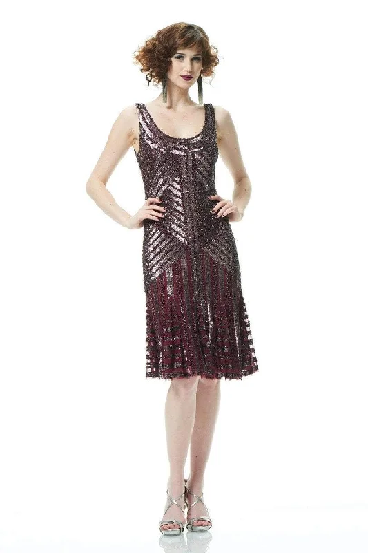 Sleeveless Dress In ChiffonTheia - 882939SC Sleeveless Beaded Sequin Knee-Length Dress