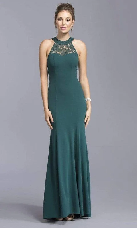 Sleeveless Dress With FlowersTrevi Collection - D144 Halter Sleeveless Dress