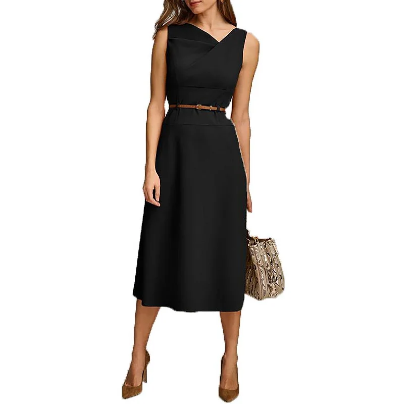 Sleeveless Dress CroppedDonna Karan Womens Business Casual Sleeveless Wear To Work Dress