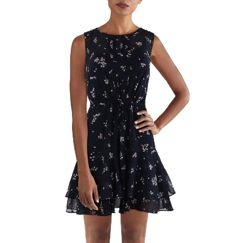 Sleeveless Dress With High-Low HemTommy Hilfiger Womens Chiffon Sleeveless Fit & Flare Dress