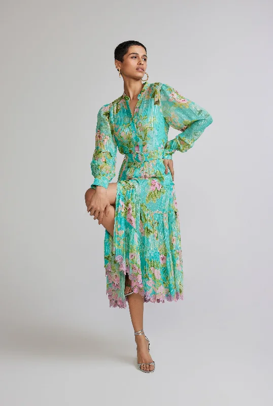 maxi dresses with rufflesAzra Long Shirt Dress