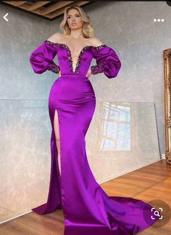 prom dresses for hourglass figuresMERMAID SWEETHEART STRAPLESS FLOOR-LENGTH LONG SLEEVE WITH SIDE TRAIN ELEGANT PROM DRESS gh2470