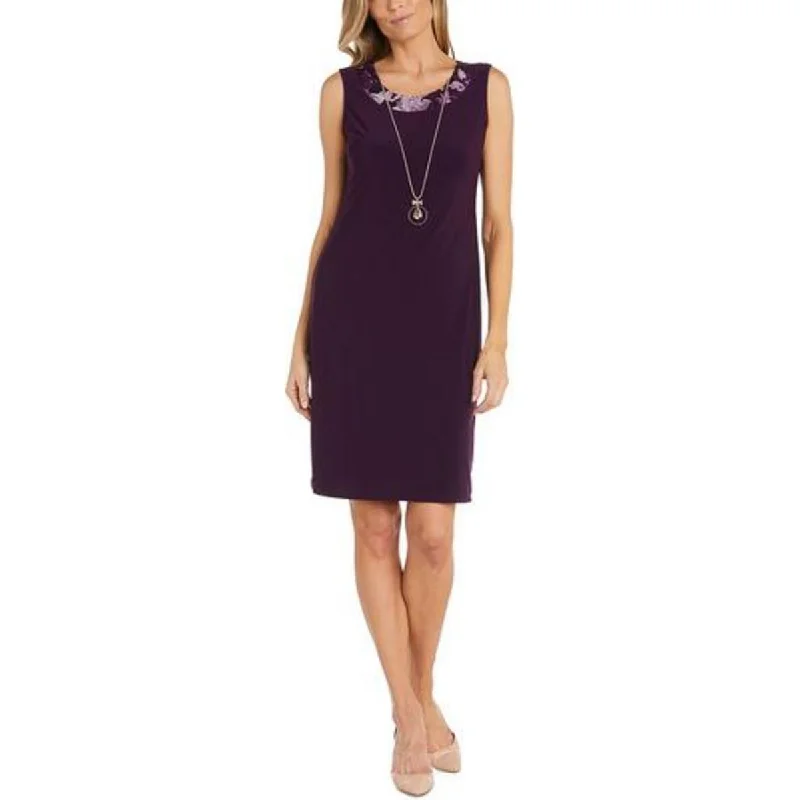 Sleeveless Dress BohemianR&M Richards Womens Petites Knit Sleeveless Sheath Dress