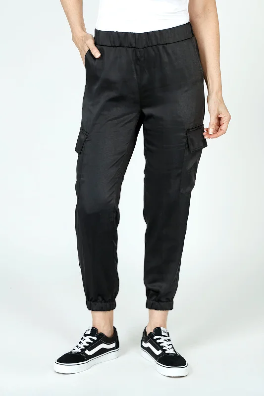 women's elastic waist pantsLolo Luxe Satin Jogger