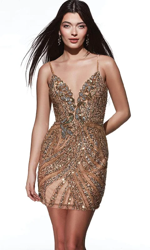 Sleeveless Dress With PearlsAlyce Paris 4879 - Embellished Sleeveless Cocktail Dress