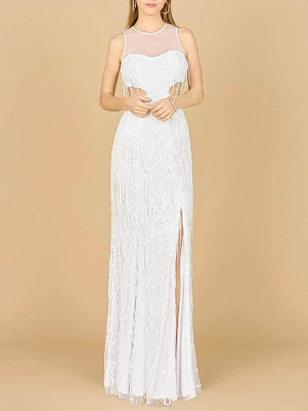 Sleeveless Dress QuinceaneraLara Dresses 51183 - Cut-Out Detailed Sleeveless Bridal Dress