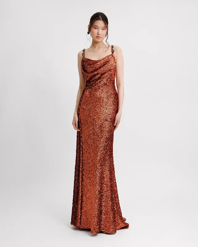 maxi dresses for casual FridaysLong Dress with Beaded Straps and Back