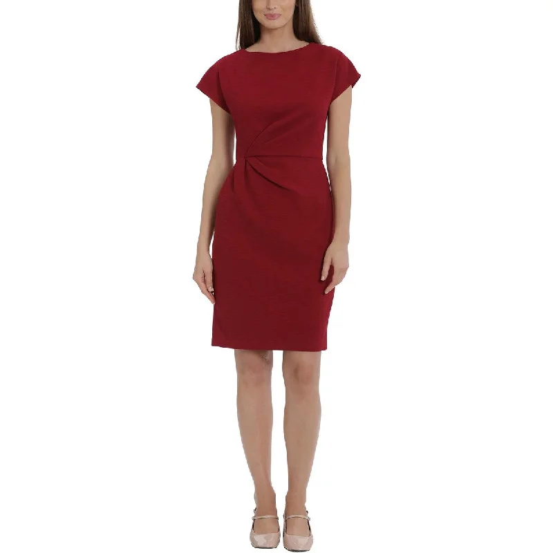 Sleeveless Dress In LinenMaggy London Womens Ruched Sleeveless Sheath Dress