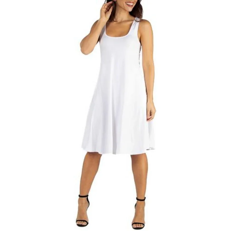 Sleeveless Dress Nurse24seven Comfort Apparel Womens Plus Knee Length Sleeveless Fit & Flare Dress