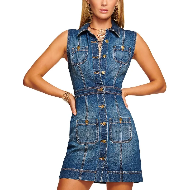 Sleeveless Dress In LeatherRamy Brook Womens Juliet Sleeveless Denim Shirtdress