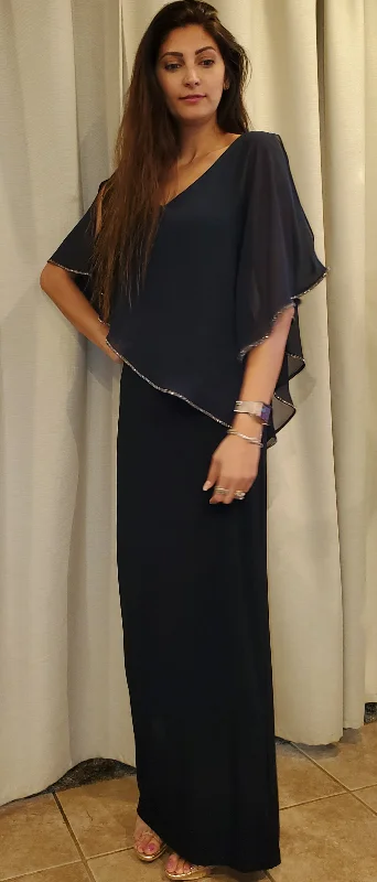 maxi dresses with sweetheart necksJoseph Ribkoff Long Sleeve Front V Neck Long Dress