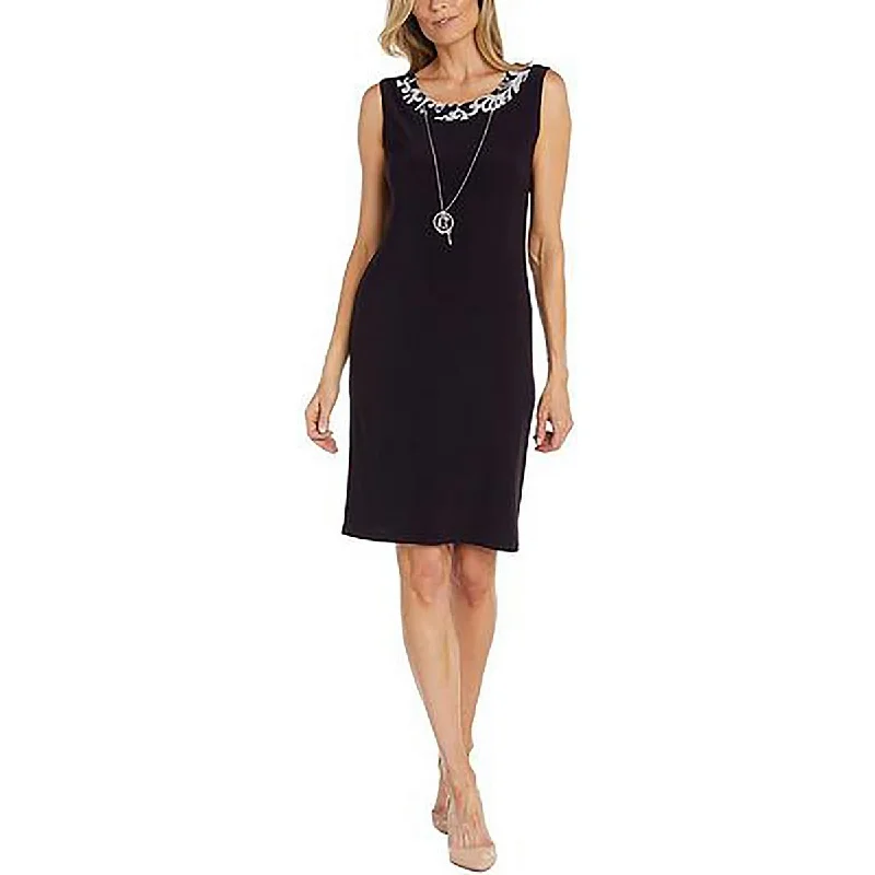 Sleeveless Dress With Sweetheart NecklineR&M Richards Womens Knit Sleeveless Sheath Dress