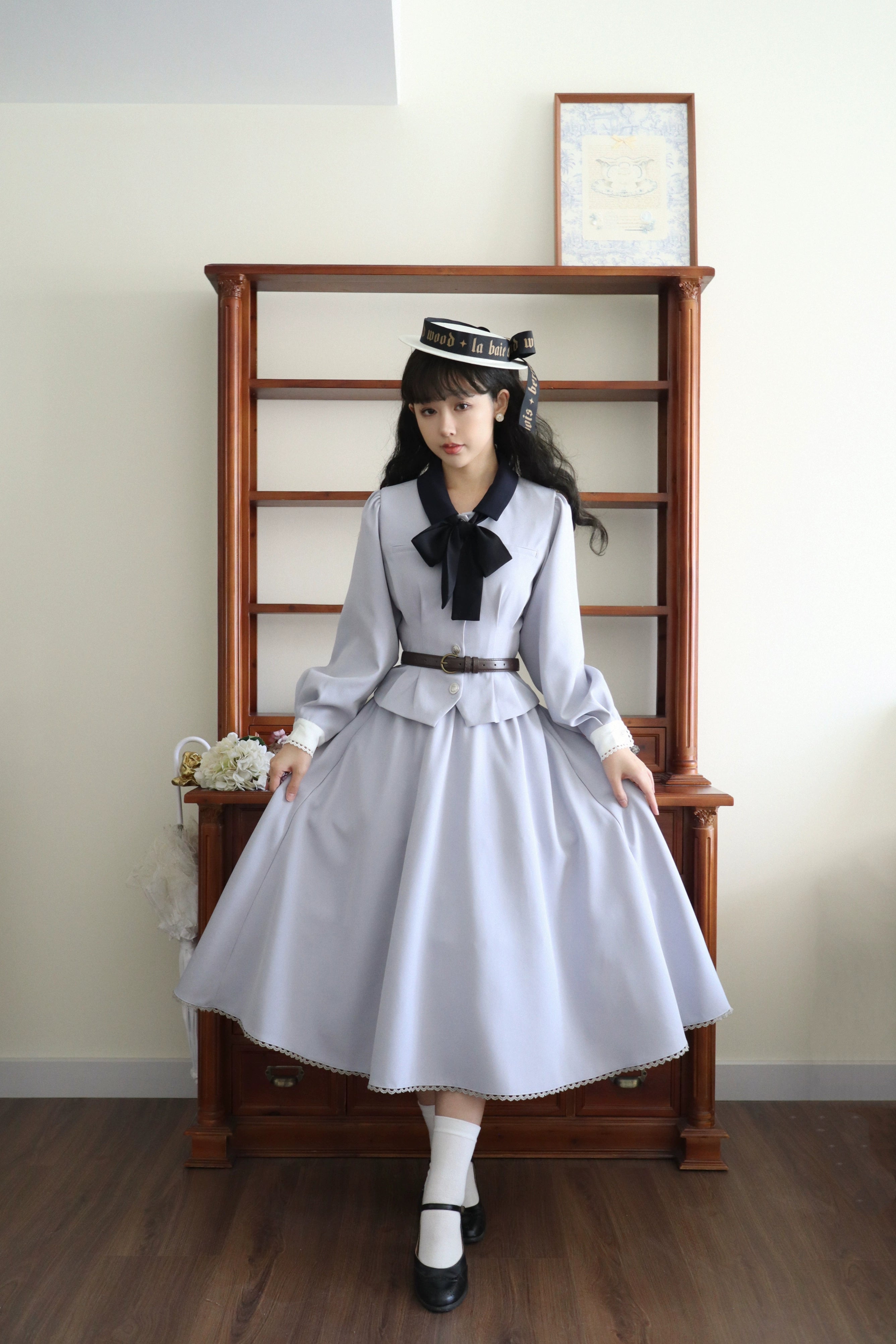 Fabulous Formal Long Sleeves DressSweet Wood~Daily Lolita Skirt Set Long sleeve Coat Dress Set