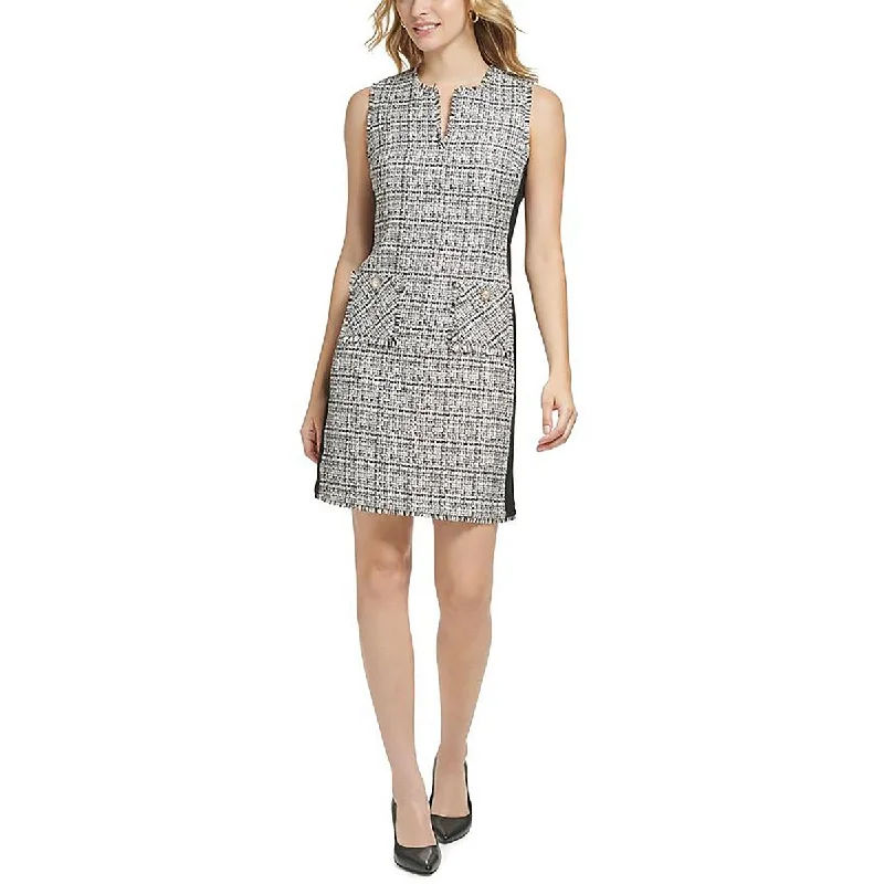 Sleeveless Dress In TulleKarl Lagerfeld Paris Womens Tweed Sleeveless Sheath Dress