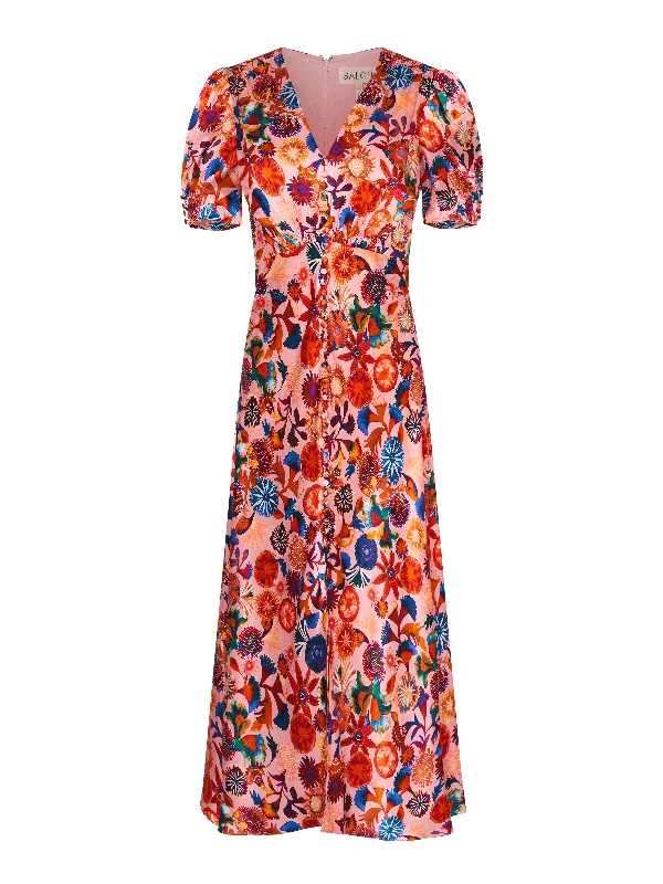 maxi dresses for autumnLea Long Dress in Hibiscus Adorning