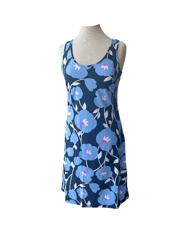 maxi dresses with empire waistsLong Bali Tank Dress Pop Art Flower Navy