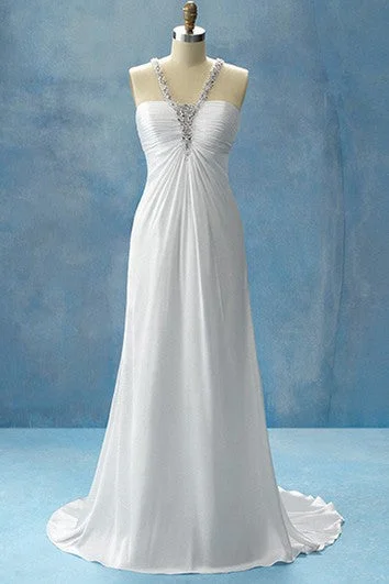 Sleeveless Dress For WeddingSleeveless Scalloped Neckline Satin Dress With Ruching