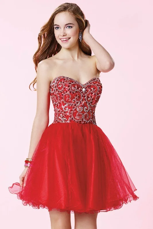 polka dot party dressesAlyce Paris - Homecoming - Strapless Beaded Bodice A-LIne Dress 3650SC