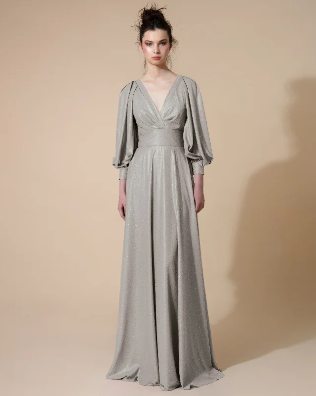 maxi dresses for mother of the brideBishop Fitted Long Grey Dress