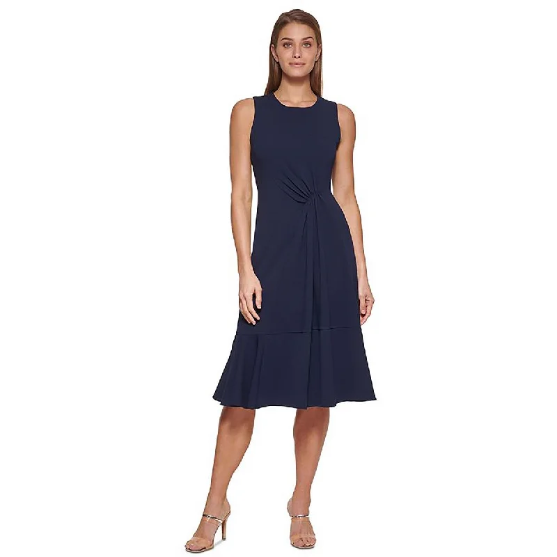 Sleeveless Dress In SilkDKNY Womens Ruched Front Sleeveless Wear To Work Dress