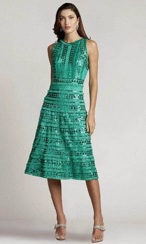 Sleeveless Dress In OrganzaTadashi Shoji BTZ22248MX - Sequined Sleeveless Short Dress