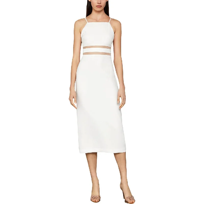 Sleeveless Dress With SequinsBCBGMAXAZRIA Womens Mesh Inset Sleeveless Cocktail Dress