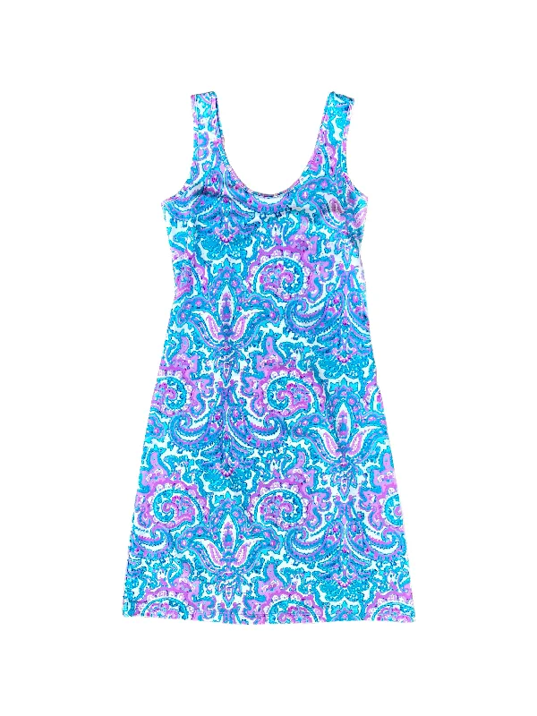 maxi dresses with rufflesLong Bali Tank Dress Watercolor Paisley