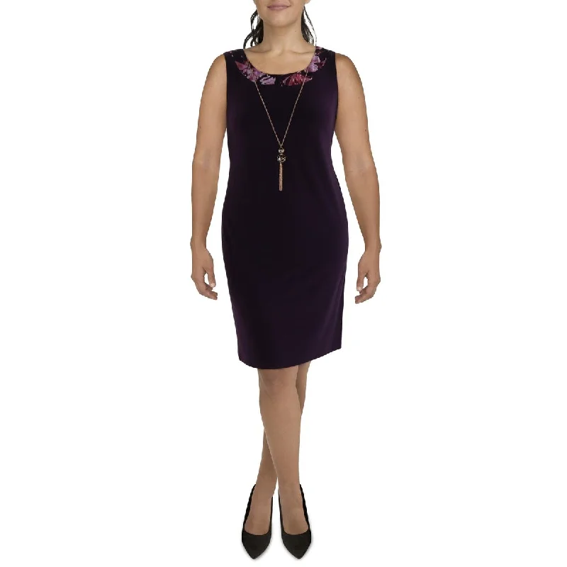 Sleeveless Dress LooseR&M Richards Womens Plus Knit Sleeveless Sheath Dress