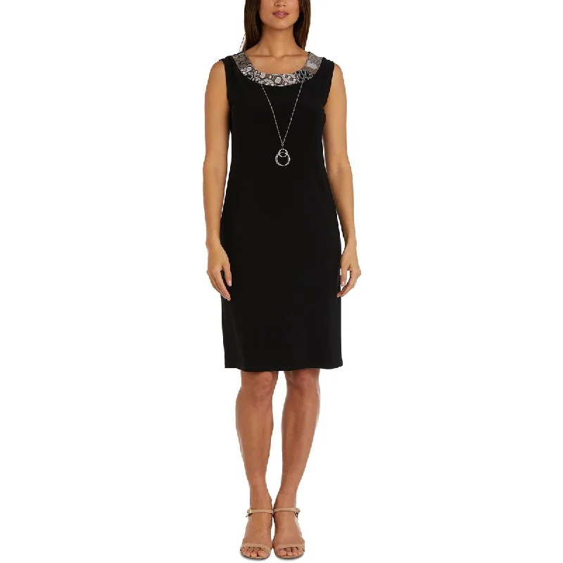 Sleeveless Dress QuinceaneraR&M Richards Womens Petites Jersey Sleeveless Sheath Dress