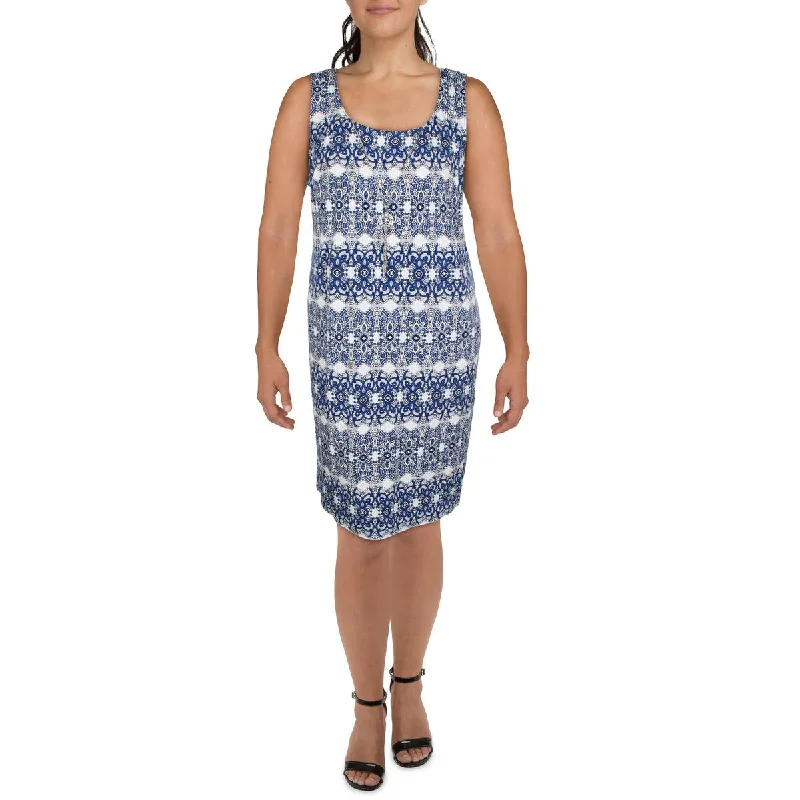 Sleeveless Dress With Sleeves (convertible)R&M Richards Womens Plus Floral Sleeveless Shift Dress