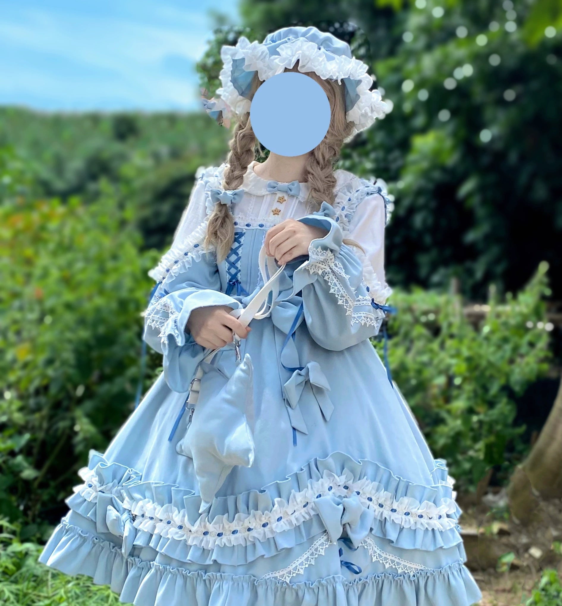 Flowery Long Sleeves Tea Dress(BFM)Aurora Kiss~Daily Lolita OP Long Sleeve Winter Dress