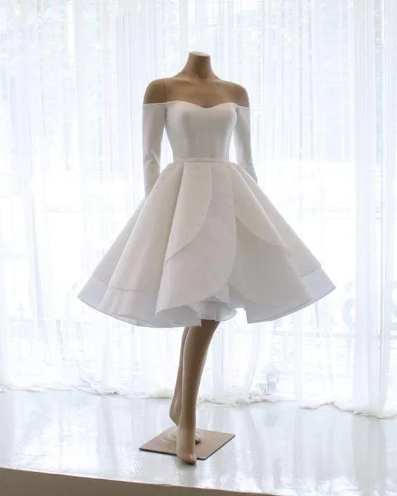 prom dress preservationShort Prom Dresses Ruffle Ball Gown With Long Sleeves gh812