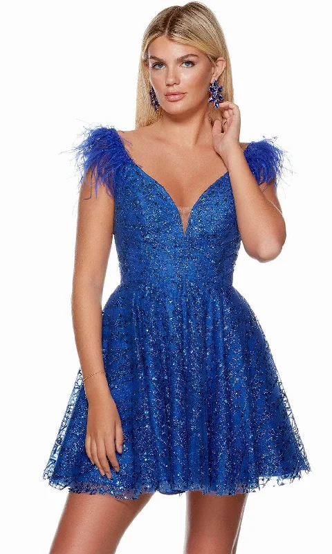 tall party dressesAlyce Paris 3151 - Glitter A-Line Homecoming Dress