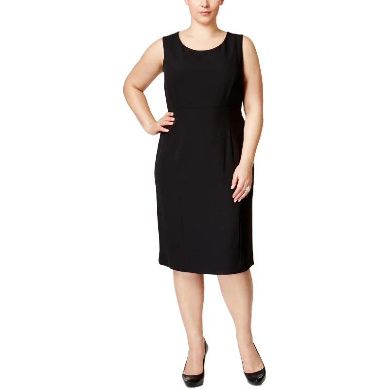 Sleeveless Dress In GeorgetteKasper Womens Plus Seamed Sleeveless Wear to Work Dress