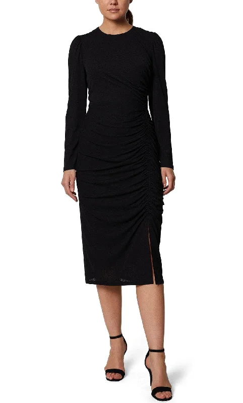 Full-Figured Long Sleeves DressLaundry HU07D04 - Long Sleeve Dress