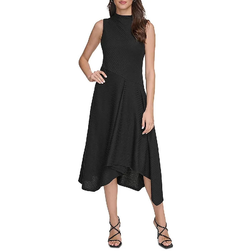 Sleeveless Dress FittedDKNY Womens Asymmetrical Sleeveless Sheath Dress