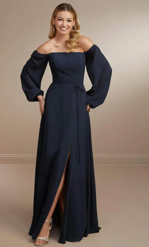 Flirty Silk Long Sleeves DressChristina Wu Celebration 22175 - Long Sleeve A-line Chiffon Dress