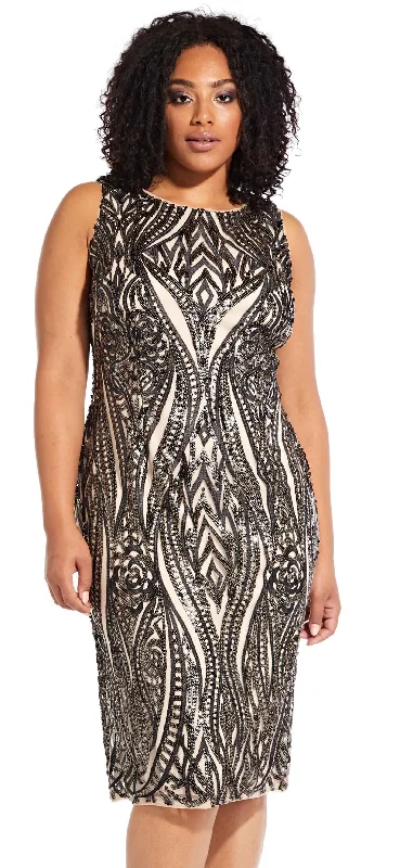 Sleeveless Dress With Halter NeckAdrianna Papell - Sleeveless Sequined Jewel Dress AP1E204314SC