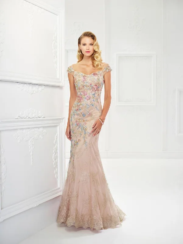 Formal Dress for Black-Tie Optional EventsMontage by Mon Cheri - 118966 Floral Embroidered Lace and Tulle Gown