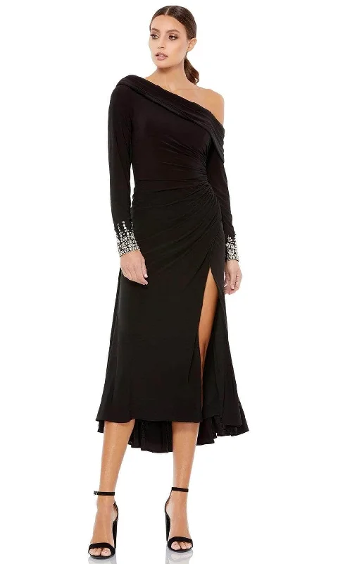 Flowing Maxi Long Sleeves DressIeena Duggal - 26485 Long Sleeve One Shoulder Dress