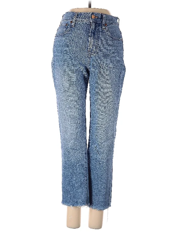 women's blue denim jeansHigh-Rise Bootleg Jeans in Light Wash