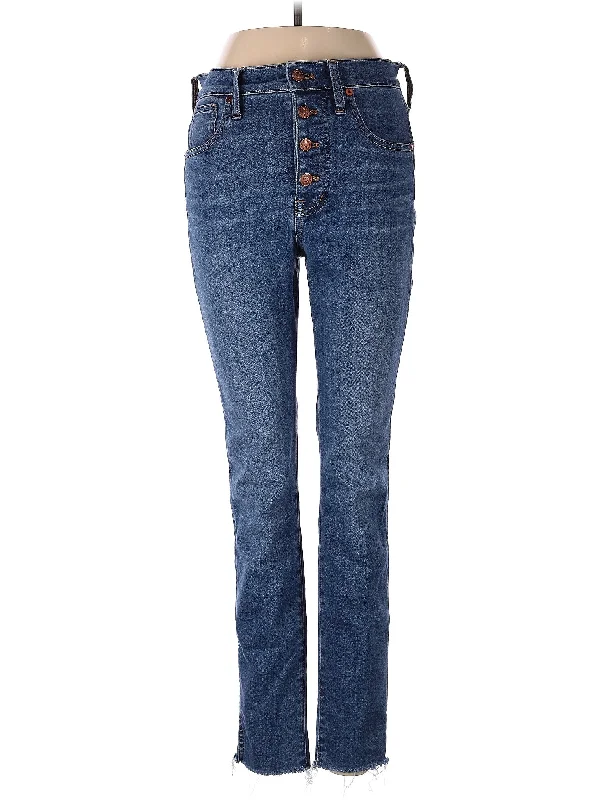 women's denim jeans for petite womenHigh-Rise Straight-leg Jeans in Medium Wash