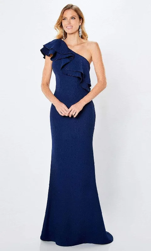 Formal Dress for Museum GalasMontage by Mon Cheri - 221975 Embellished Ruffled Asymmetric Long Gown