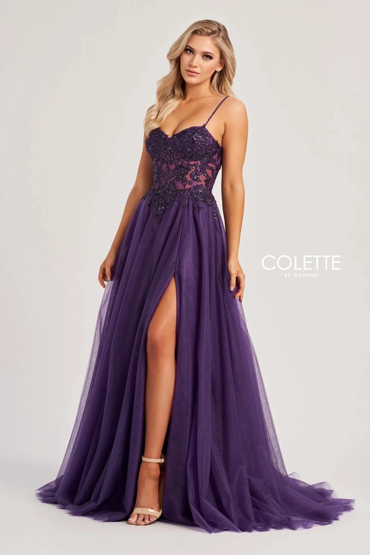 Formal Dress for Bohemian ThemesColette By Daphne CL8280 - Spaghetti Strap Applique Gown