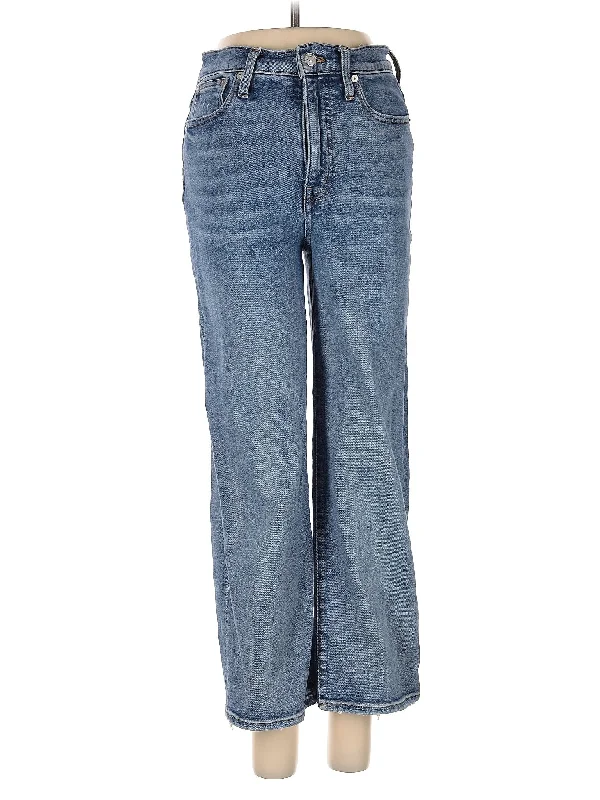 women's ripped denim jeansHigh-Rise Wide-leg Jeans in Medium Wash