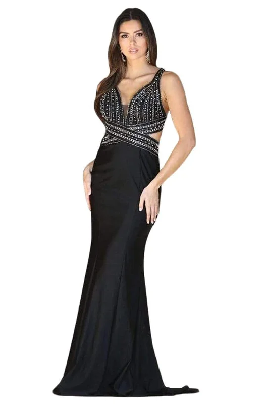 Formal Dress for Golf TournamentsDancing Queen - 4053 Beaded Cutout Ornate Trumpet Gown