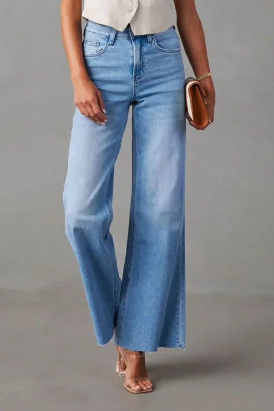 women's denim jeans for a comfortable fitButtoned Bootcut Jeans with Pockets